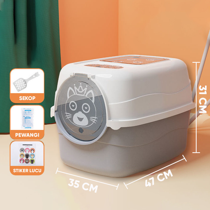 Terbaru PET THERE Pet Litter Box Kucing Tertutup/Cat Litter Box Tertutup /Litter Box Kucing Tertutup