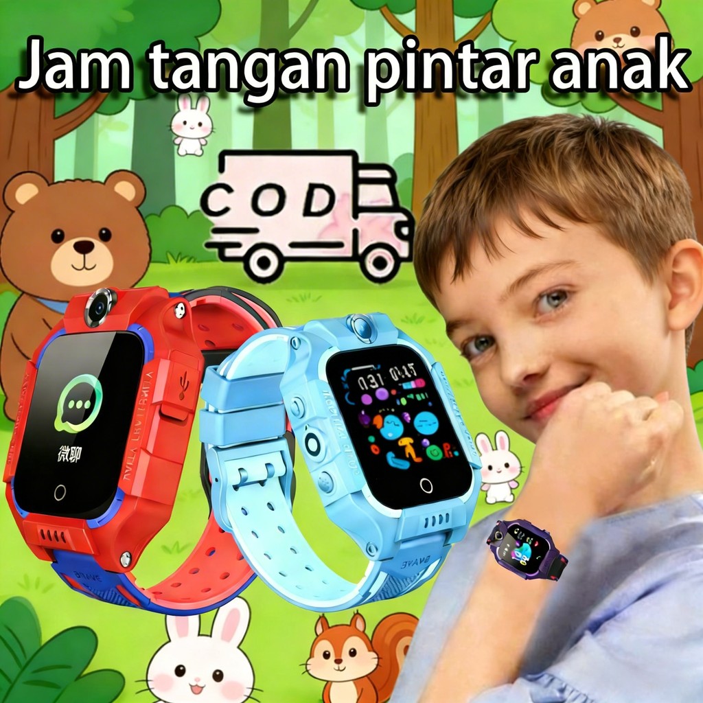 Samsung Q19 am tangan pintar anak Smartwatch 1.44 Inci J Watch Children Kamera ganda 360 derajat fli