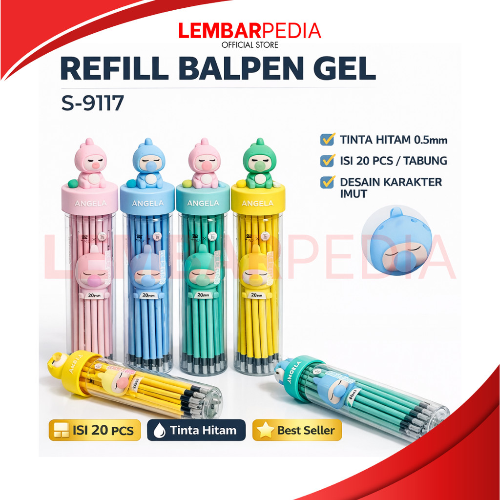 REFILL GEL TABUNG | TINTA PULPEN FANCY ISI 24 PCS
