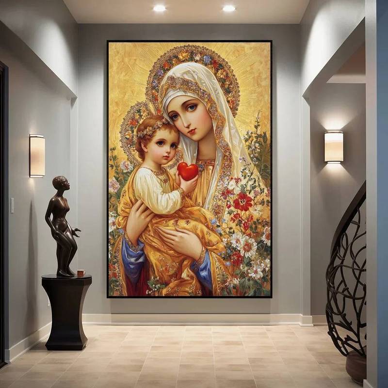 Lukisan Hiasan Dinding(40X60cm) Hari Paskah Lukisan Dinding Yesus Dekorasi Ruang Tamu Lukisan Dindin