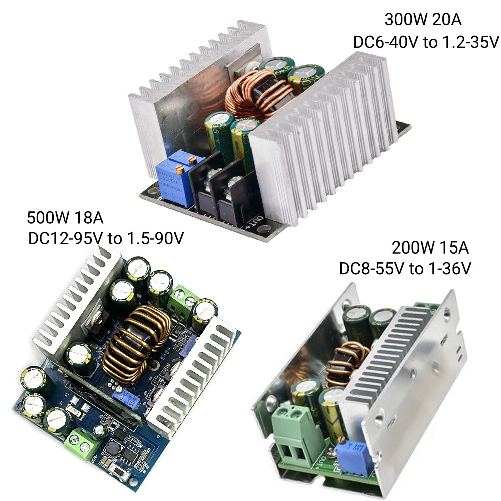 Modul Catu Daya Konverter DC-DC Boost Converter Step Down Buck 15A 200W/300W 20A/500W 18A Modul Tega