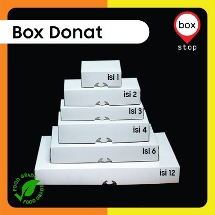 Box Donat - Kotak Donat - Dus Donat Donut - PUTIH- Isi 2 (50 pcs)