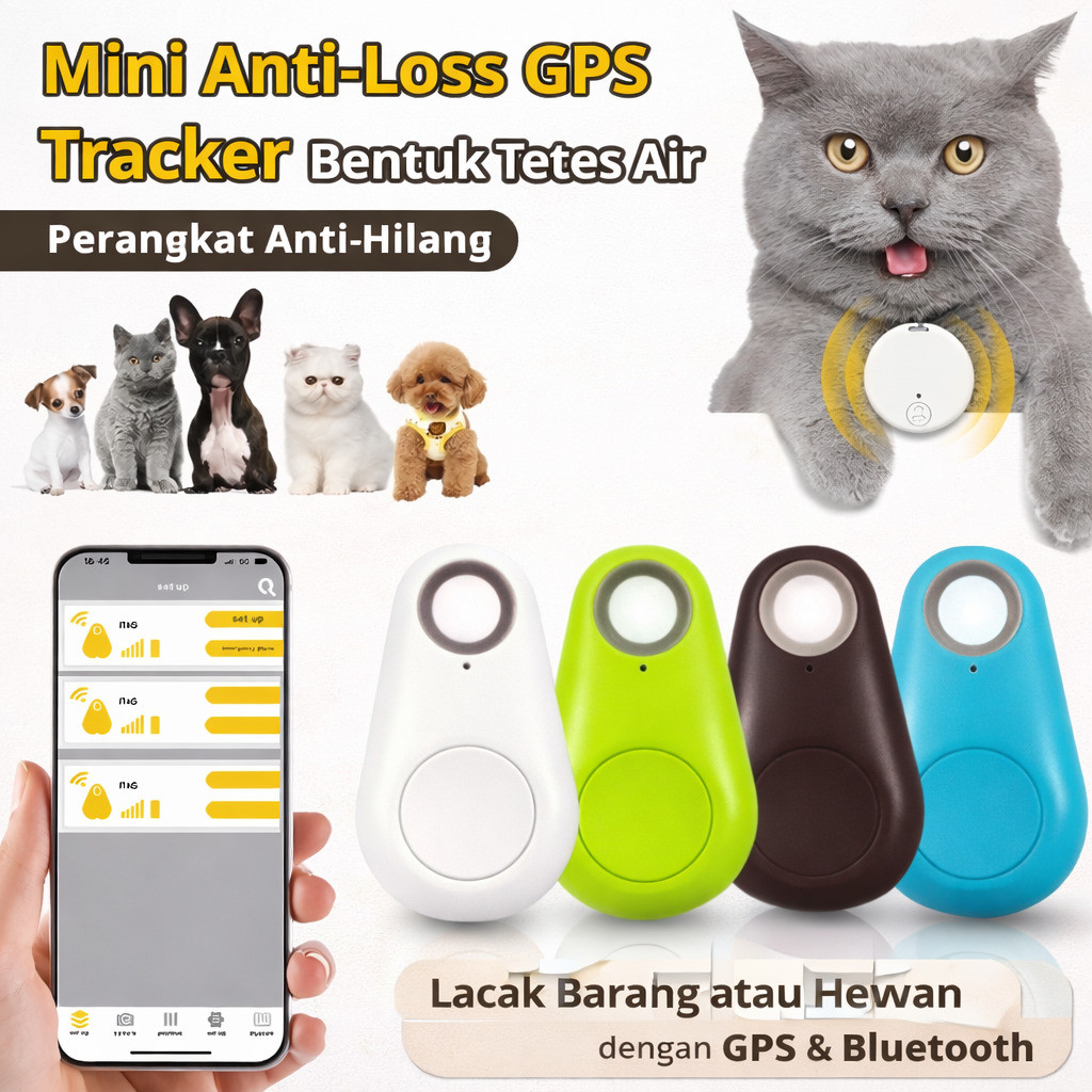 [Anti-Hilang Super] Bluetooth Tracker GPS Tag Untuk Anak Kucing / Hewan Peliharaan / Tas - Alarm 2 A