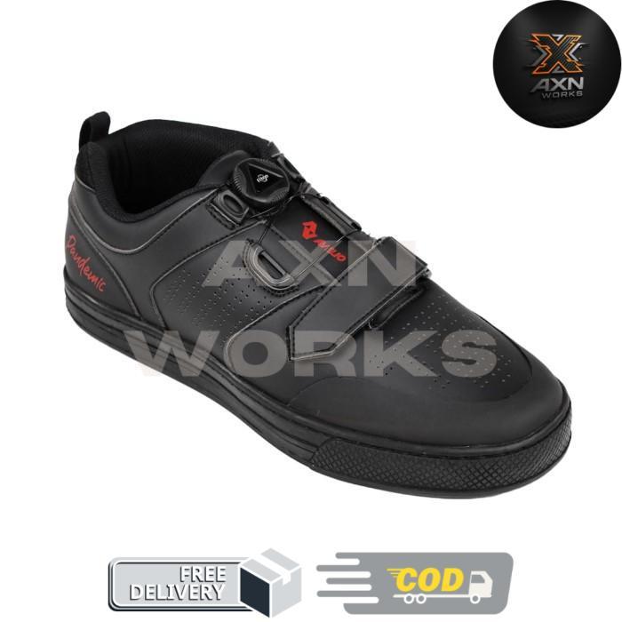 Avelio Shoe Pandemic Edition Sepatu Sepeda Flat Non Cleat Multi Purpose - Hitam, 44 -AXN