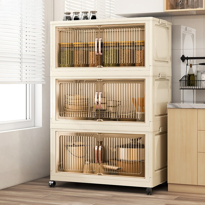 Paus Biru - LEMARI PLASTIK JUMBO 5 SUSUN Pintu Magnet Lemari Plastik Lipat Penyimpanan Serbaguna