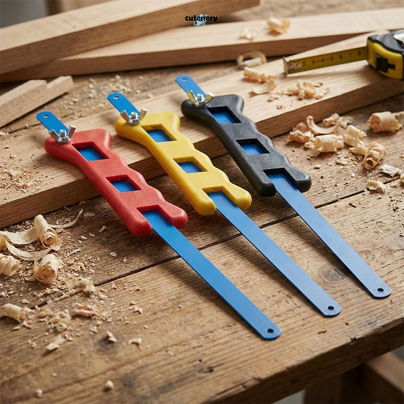 Gergaji Besi Mini Hacksaw 12 inch Set Gagang 2 Mata Fleksible Untuk Kayu Pipa PVC Bonsai Multifungsi