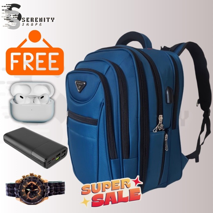 (Free Jam Tangan) Tas Sekolah SD SMP SMA Laki Laki Bacpack Taas Ransel Pria Dewasa Polo Original Asl