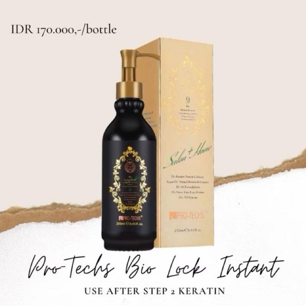 ￼PRO TECHS BIO LOCK INSTANT KERATIN 9 SERUM PERAWATAN RAMBUT RUSAK SIZE 250ML