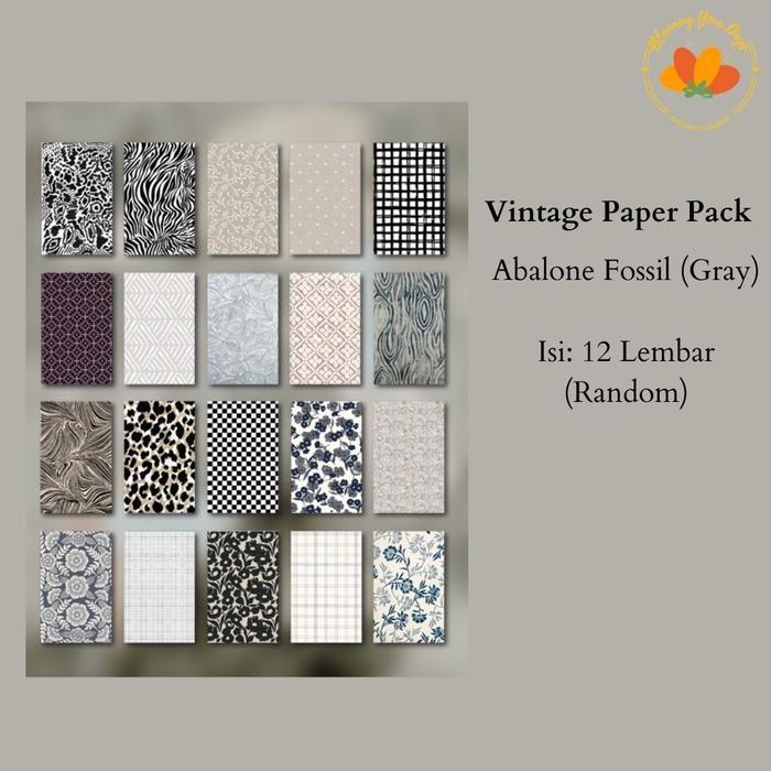 12pcs Random Kertas Pola Vintage pattern paper dekorasi journal jurnal scrapbook diary buku catatan 