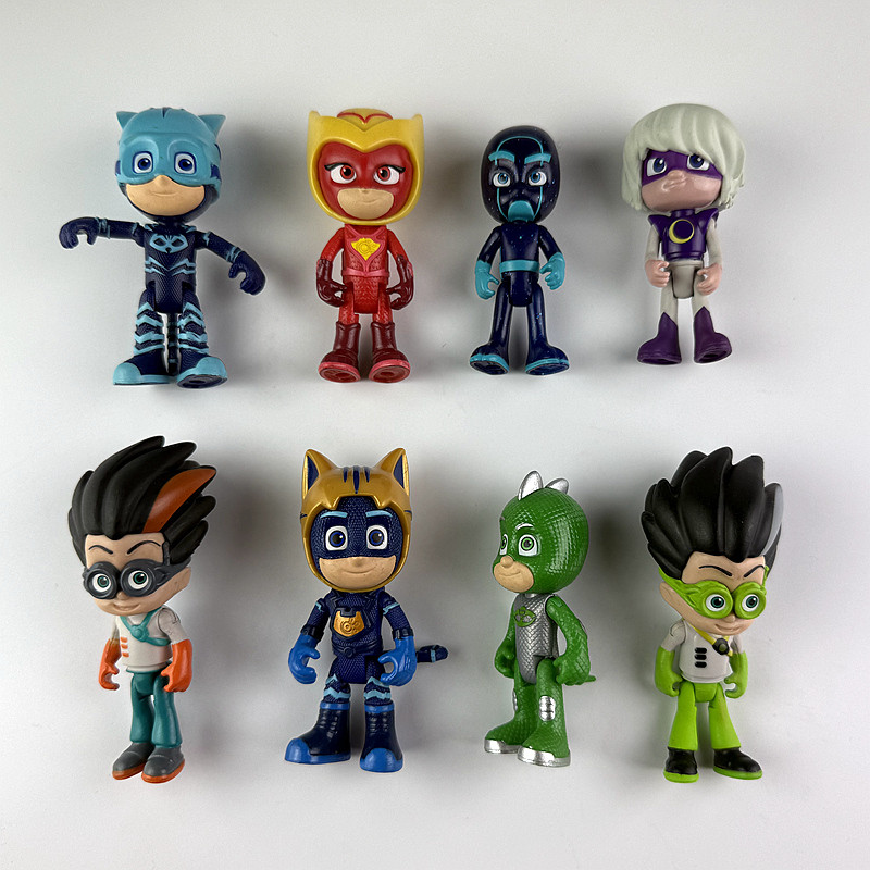 8-10cm PJ Mask Toys Set Anime Figure Action Figure Catboy Owlette Style PVC Collection Model Kid Dol