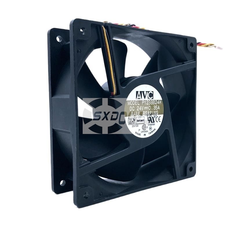 12038 Fan for AVC P1238B24H 120mm 24V 0.35A 4-Pin Cooling Fan, 120x120x38mm, for Gaming PC, Server R