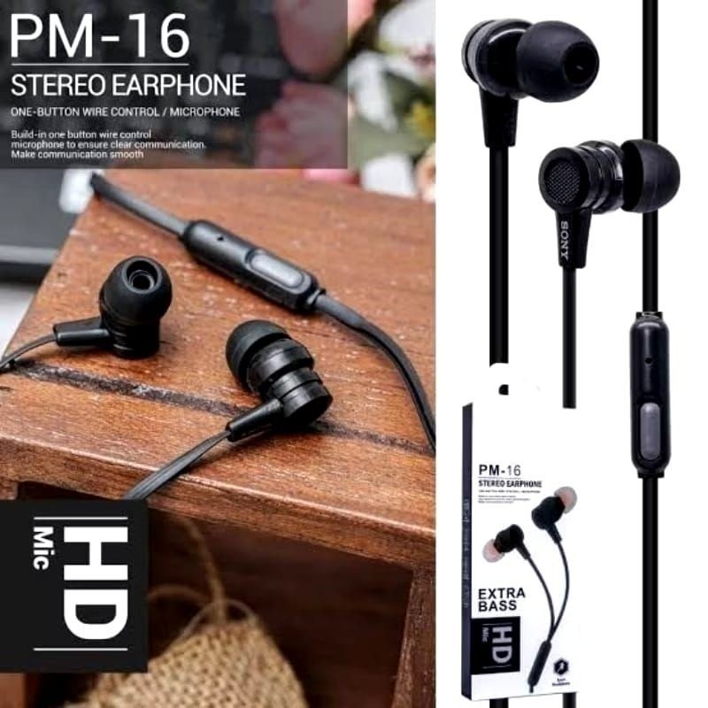 [ GROSIR ] HF HEADSET HANSFREE [ SONY PM-16 ] STEREO BASS EXTRA BASS [ DUS KECIL ] BERKUALITAS BAGUS
