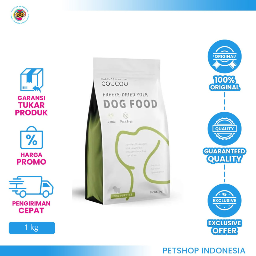 Coucou Dry Dog Puppy Lamb 1Kg - Dog Food Puppy Formula Seimbang