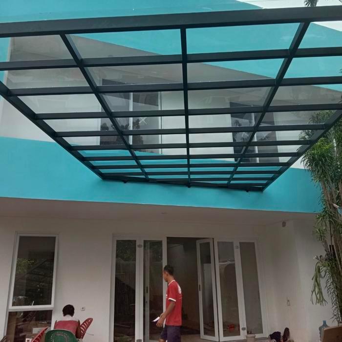 atap polycarbonate solarflat 1.2mm bronze dan grey - Clear / Bening