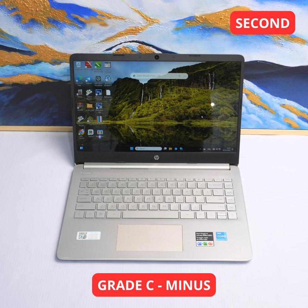 HP LAPTOP 14S-DQ2XXX I3 1115G4 4 GB (14") GRADE C - MINUS LAPTOP SECOND ORIGINAL SINAR MUTIARA CELL