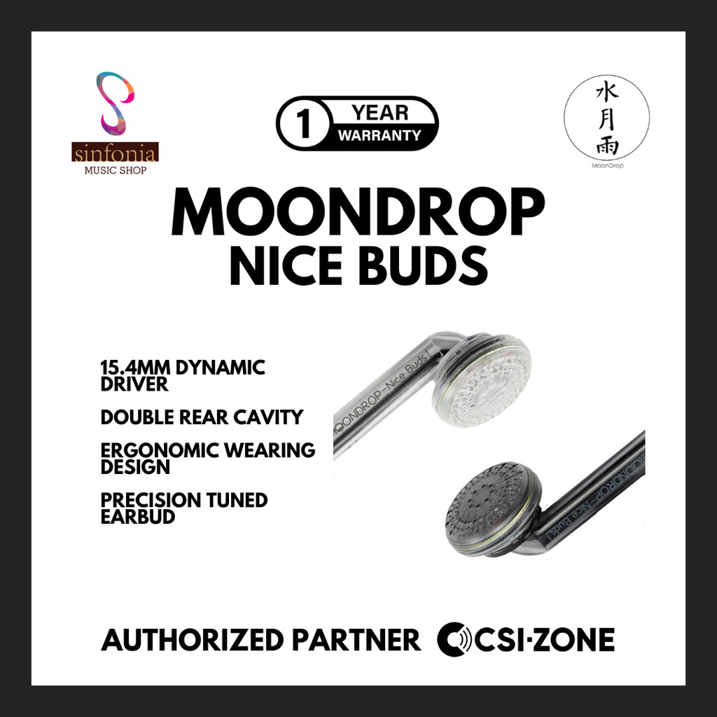 Moondrop NICEBUDS / NICE BUDS 15.4mm Dynamic Driver Flathead Earphone Earbud