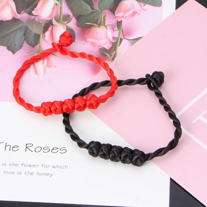 Chinese Feng Shui Lucky Rope Strap Bracelet 5 Knotted Red