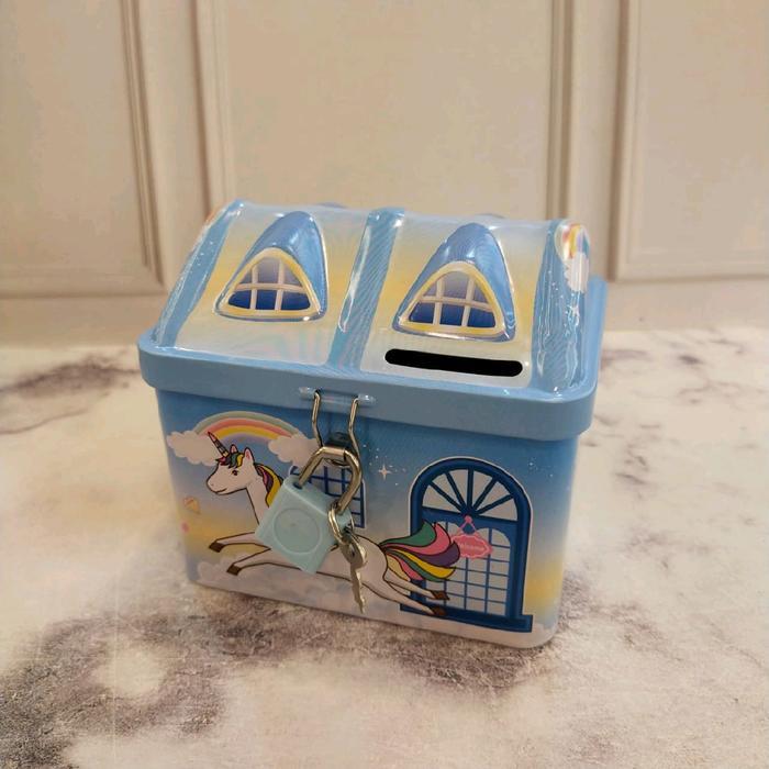 CELENGAN RUMAH KALENG MOTIF UNICORN - pink