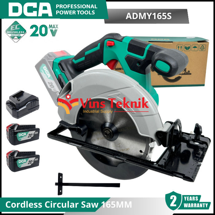 DCA ADMY165 CORDLESS BRUSHLESS CIRCULAR SAW mesin gergaji baterai 20V
