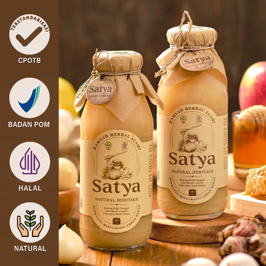 SATYA Natural Juice (PAKET 2 Botol) Jus Bawang Putih Tunggal BPOM TR
