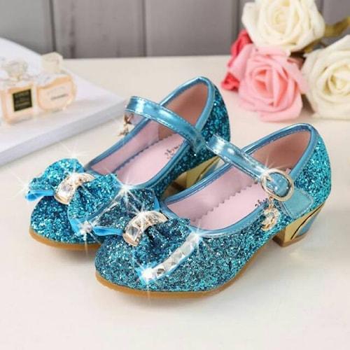 Sepatu pesta heels princess frozen  Sepatu prozen anak anak perempuan - Biru, 26