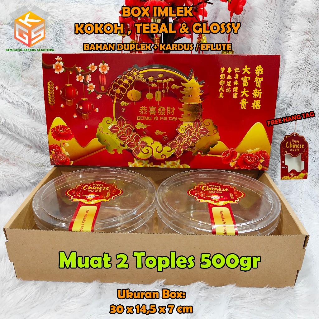 10pcs Box Imlek [FREE HANGTAG] | ukuran 2 Toples 500gr | Box Hampers Chinese New Year | Dus Imlek | 