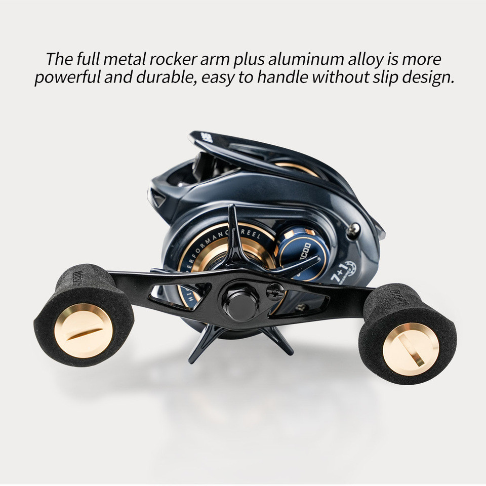 JOHNCOO ARES Baitcasting Reel Aluminum Frame Saltwater Fishing Reel 6.8:1 Gear Ratio 15kg Max Drag L