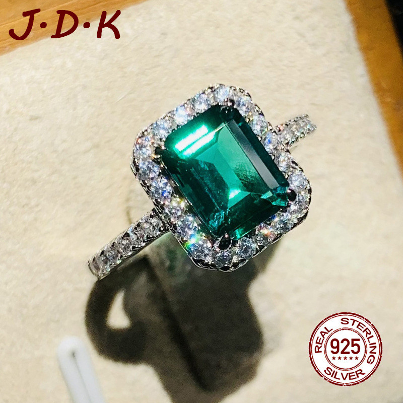JDK Cincin Jari Fashion Batu Zircon Hijau Perak 925