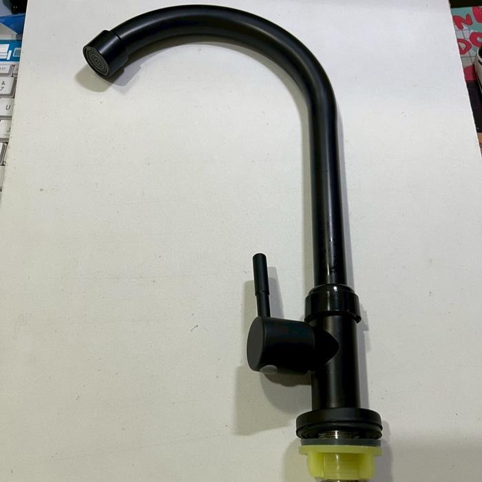 Kran angsa Meja stainless HITAM 20191BL-Keran air sink cuci Piring Black stenlis faucet tap wastafel