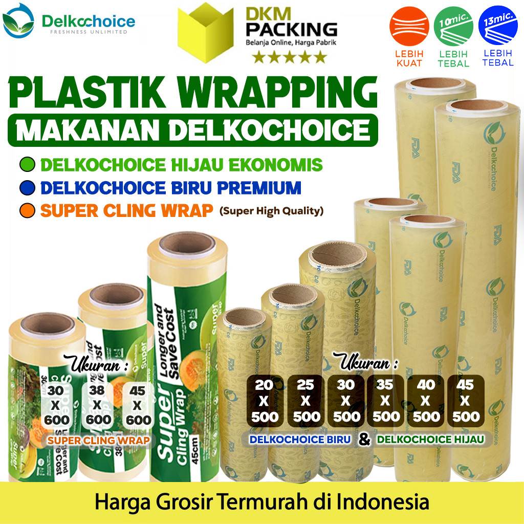 KN - Plastik Cling Wrap FOOD GRADE Hijau Food Wrapping DELKOCHOICE /SATUAN