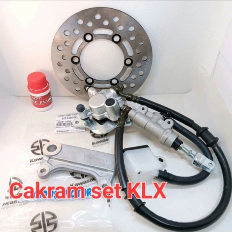 CAKRAM SET ASSY BELAKANG KAWASKI KLX NISSIN ORIGINAL 1SET KALIPER MASTER REM PLUS PIRINGAN KLX