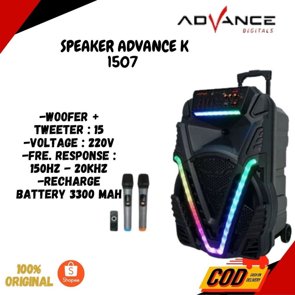 SPEAKER ADVANCE K 1507 SPEAKER BLUETOOTH SPEAKER 15 INCH