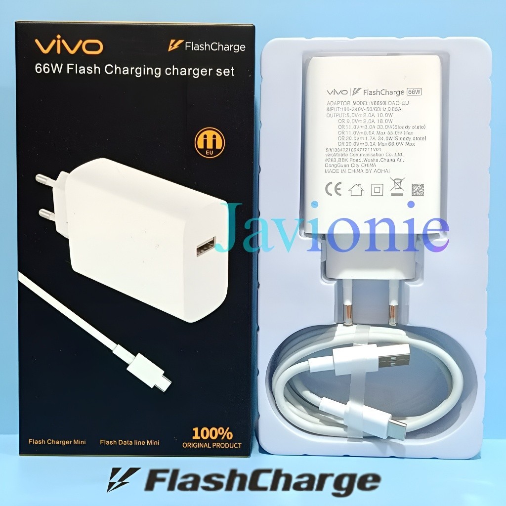 Charger Casan Cas VIVO V25 V25e V27 V27e T1 PRO 5G 44W 66W 80W Original Flash Charge TYPE C Fast Cha