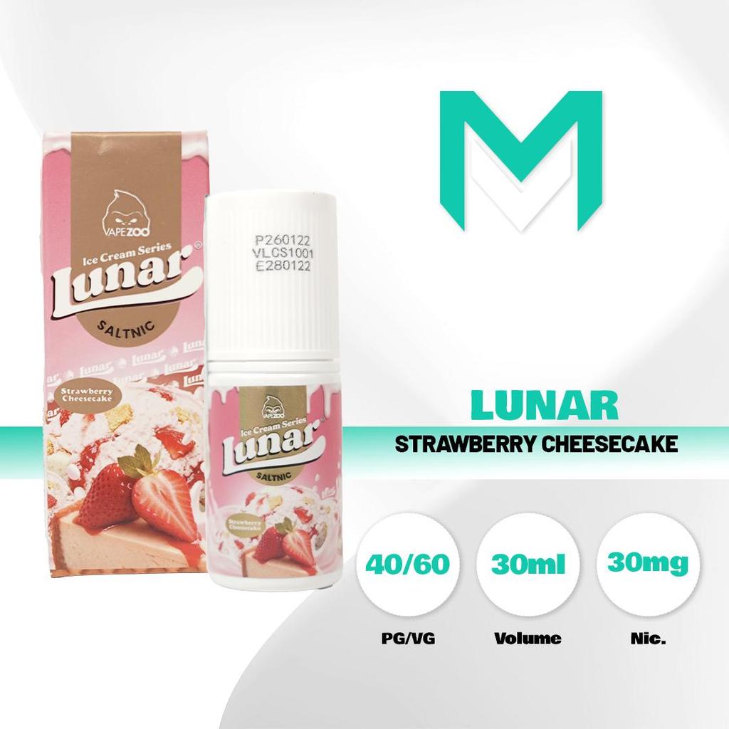 Liquid Vape Lunar Strawberry Cheesecake Ice Cream Saltnic 30MG 30ML By Vape Zoo