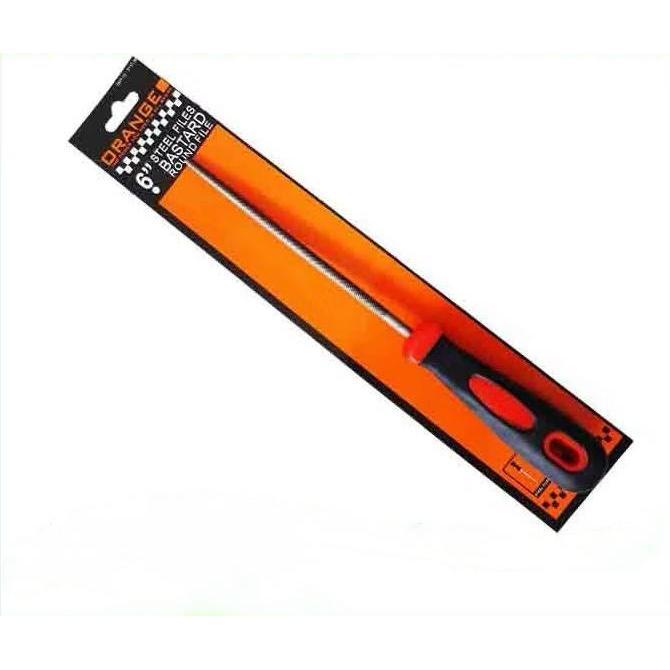 CXL - Kikir Besi BULAT 6 Inch - Bastard Full Round Files  150 mm Orange