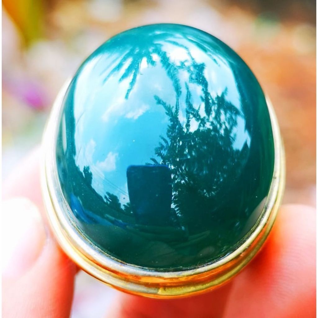 batu akik bacan Doko cincau super crystal tembus jumbo high quality