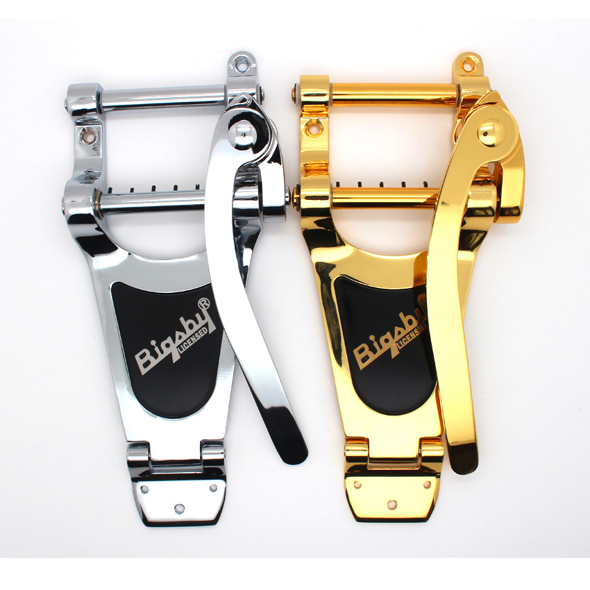 Bigsby Tremolo Bridge System Chrome & Gold Harde Factory rect