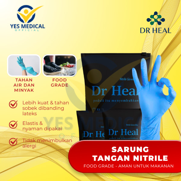 HARGA GROSIR Sarung Tangan Nitrile Dr Heal / Nitrile Sritrang / Nitrile Safeglove / Nitrile Feroze K