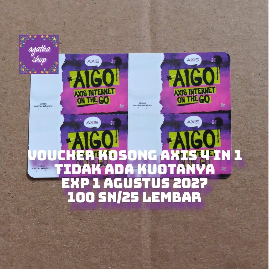 VOUCHER KOSONG AXIS 100 SN/25 LEMBAR MODEL 4 in 1