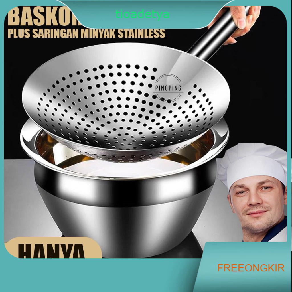 Baskom Minyak Stainless Steel / Saringan Minyak Stainless Steel Tebal