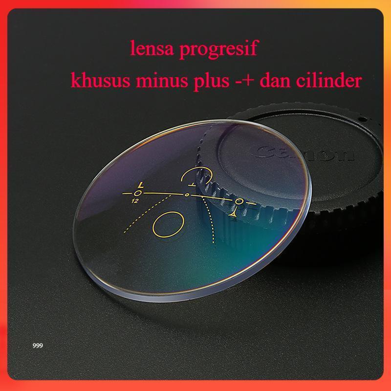 lensa progresif  Plus & Minus + cilender (gosok)