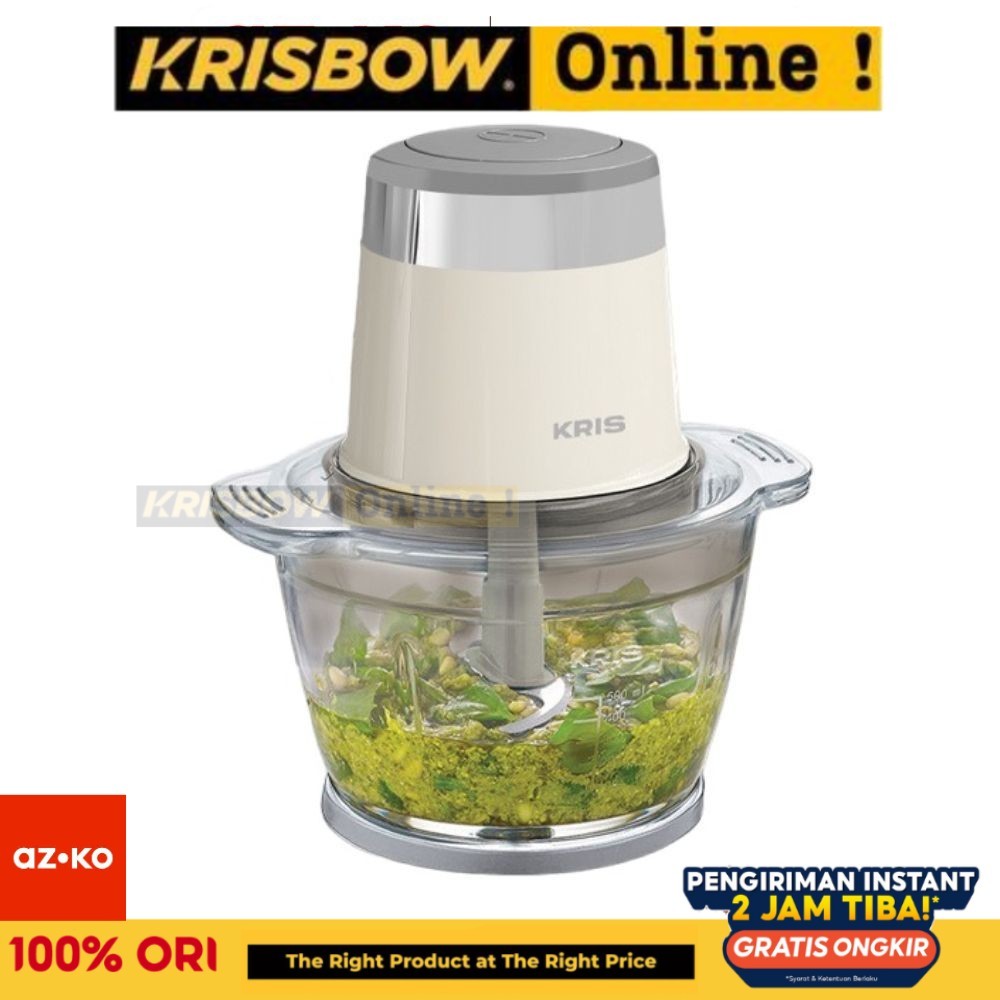 AZKO Kris 1 ltr Mini Chopper Coper Penghalus Penghancur Bumbu 500 watt - Putih Penghalus Bahan Masak