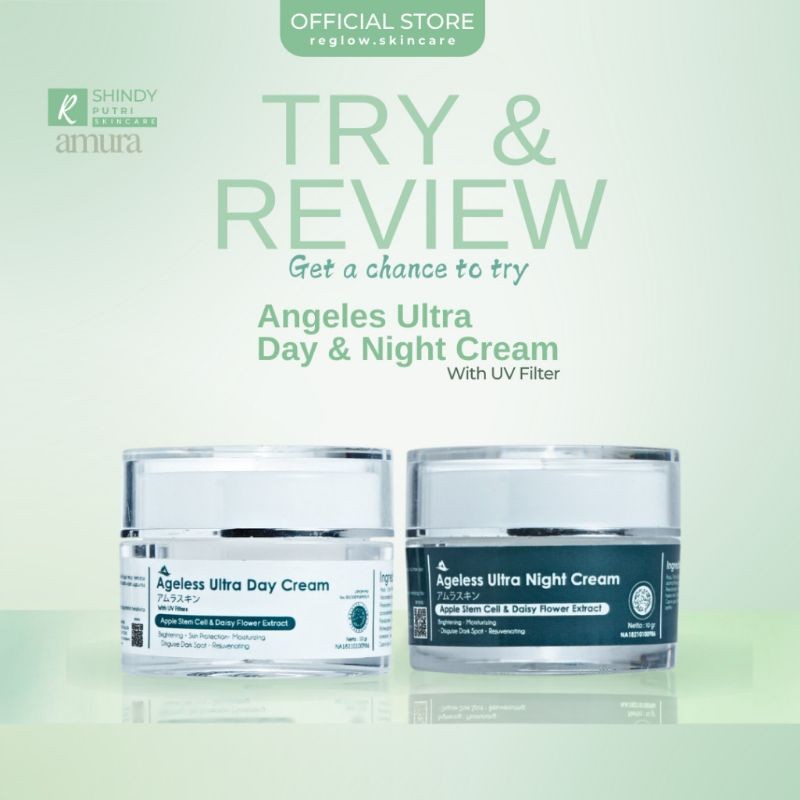 PROMO COD CREAM AMURA DAY - NIGHT ANTI PENUAAN DAN UV VIOLET ORIGINAL 100% ( CREAM SIANG MALAM )