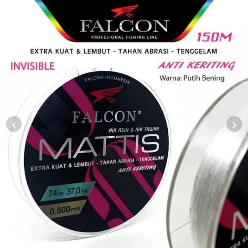 TERLARIS SENAR FALCON MATTIS 150 METER SENAR PANCING NILON GALATAMA GALAPUNG