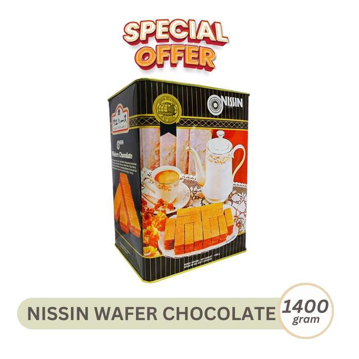 NISSIN WAFERS CHOCOLATE 1400GR WAFER COKLAT RENYAH KALENG BESAR 1,4KG - NISSIN WAFER 1400G