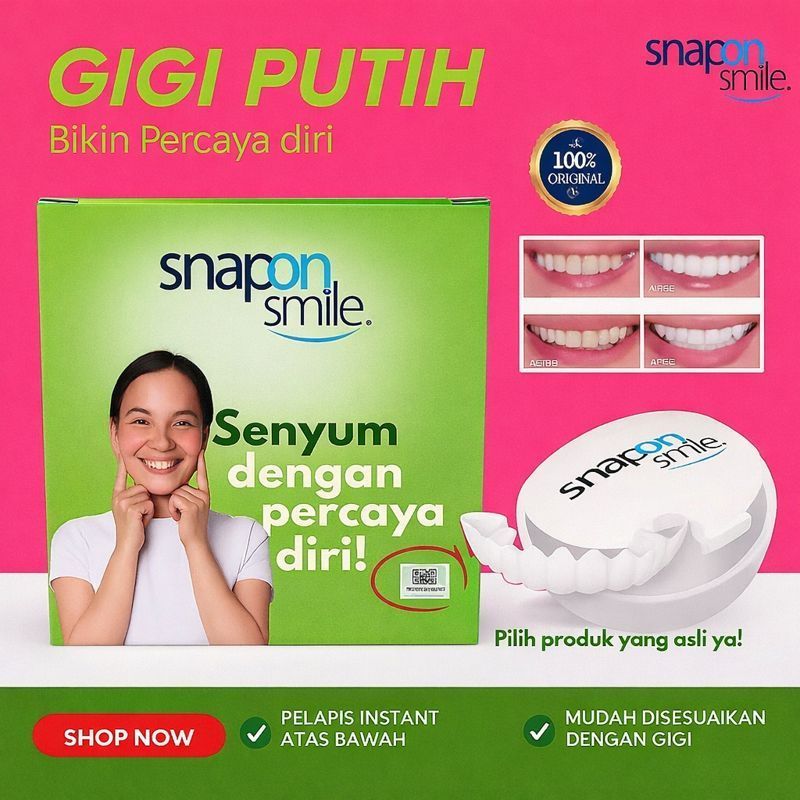 KUALITAS TERBAIK  Gigi Palsu Instan Atas Bawah Snap On Smile 100% Original