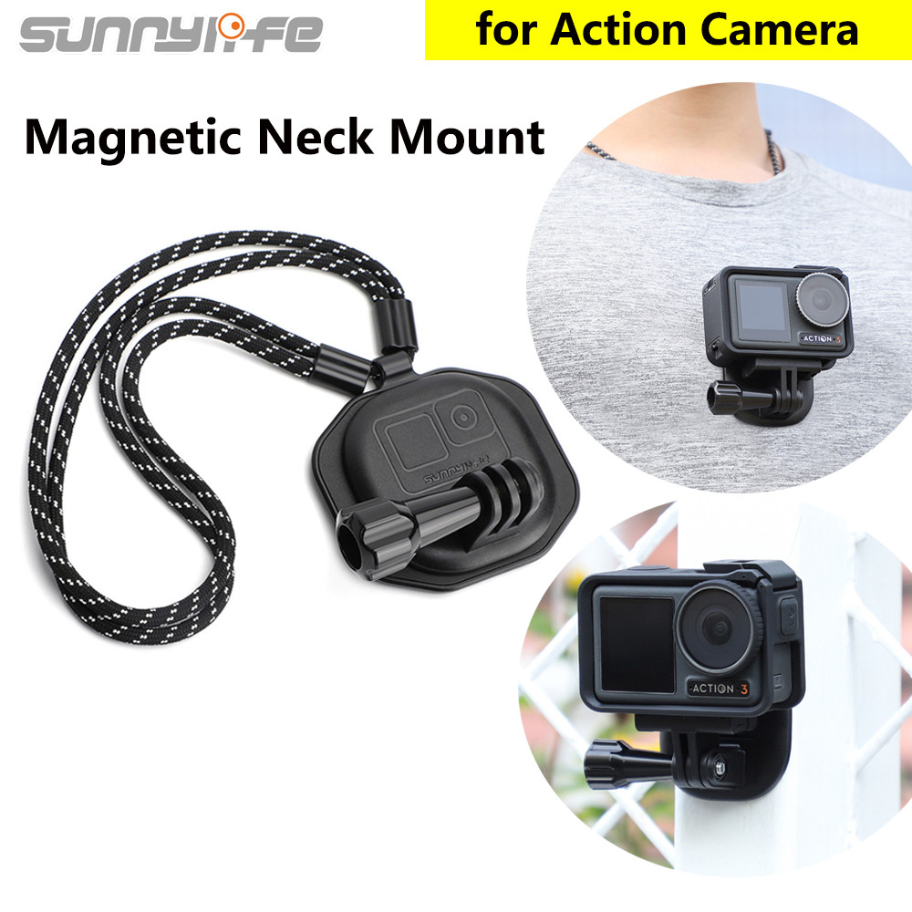Sunnylife Penyangga Leher Magnetik dengan Tali Gantung untuk Kamera Seri Insta360 X5/ OSMO Nano/OSMO