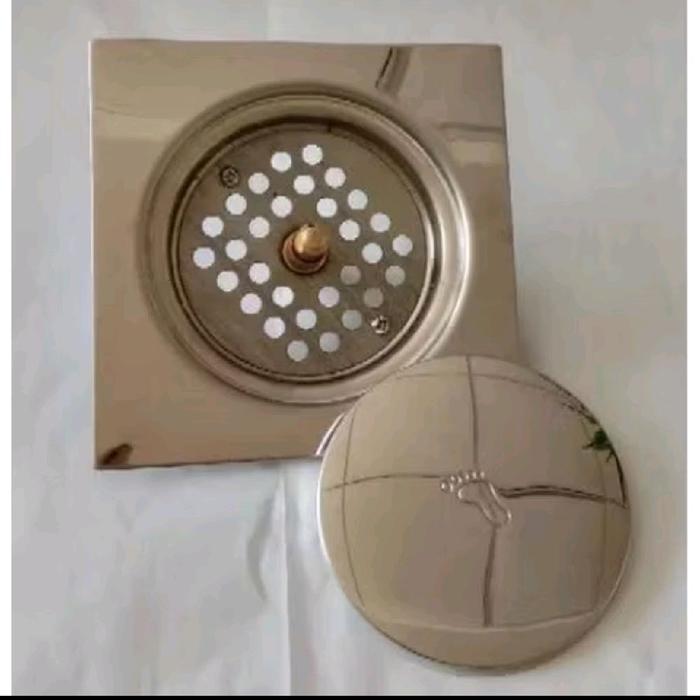 FLOOR DRAIN INJAK CHROME MODEL TOTO / SMART DRAIN KAMAR MANDI INJAK PENCET / SARINGAN GOT TOILET PEN