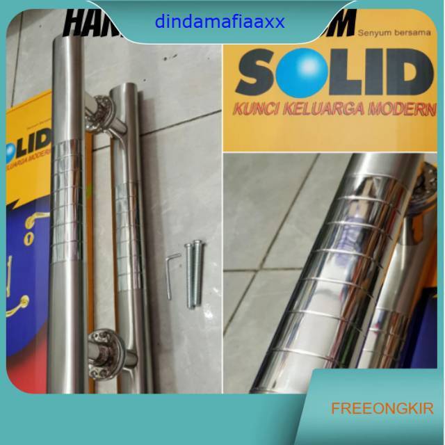 Handle pintu stainless baut tembus SOLID 45cm