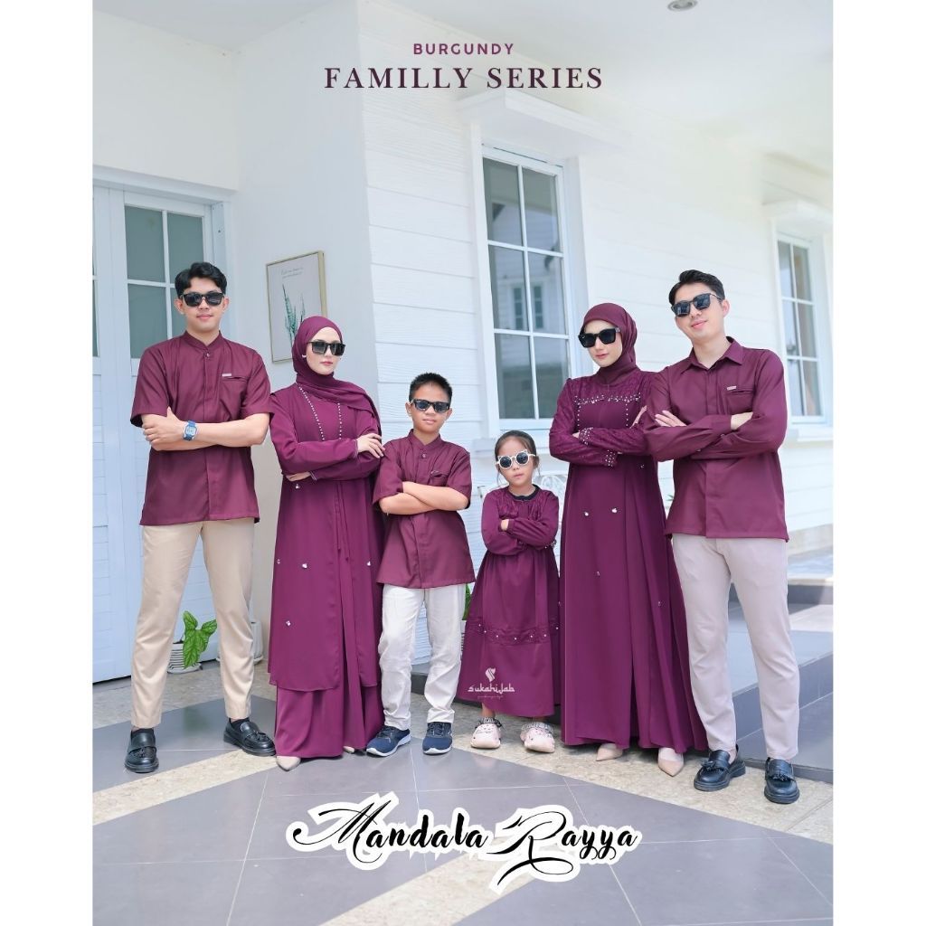 BRAKOTOP SUKAHIJAB - Sarimbit Mandala Rayya Koko Dewasa Anak Lengan Pendek Kemeja Panjang Family Set